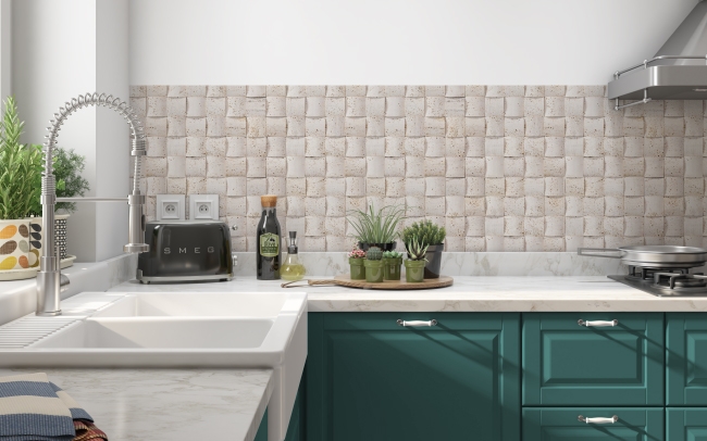 Küchenrückwand 3D Marmorsteine