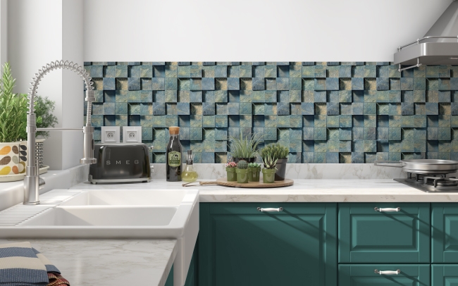 Küchenrückwand 3D Viereck Marmor