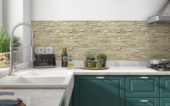 Küchenrückwand Sandsteinmauer