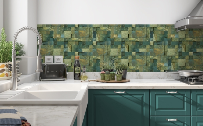 Spritzschutz Küche Grüne Mosaiksteine