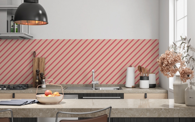 Küchenrückwand Linien Pink
