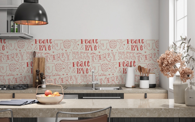 Küchenrückwand Rote Typografie