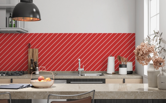 Küchenrückwand Gleichmäßige Rote Linien