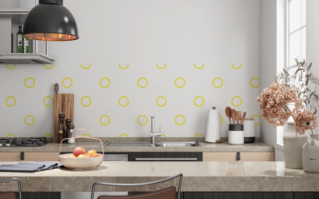 Küchenrückwand Gelb Kreis Welle