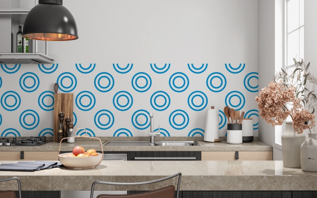 Küchenrückwand Blaue Kreis Zirkel