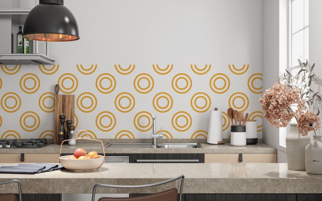 Küchenrückwand Gelbe Muster Kreise