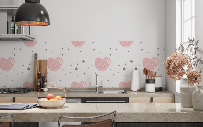 Küchenrückwand Heart Print