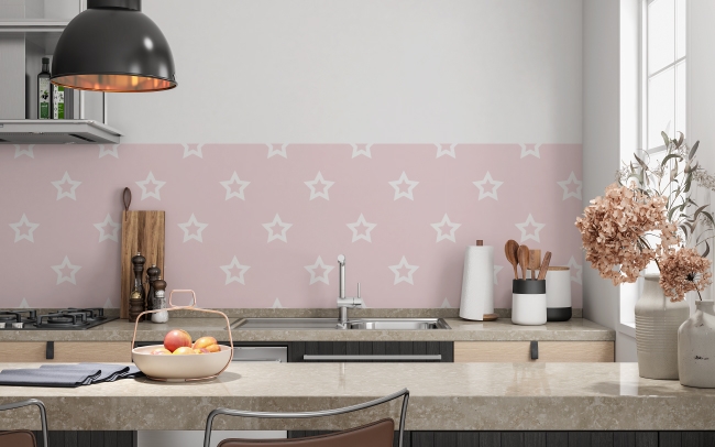 Küchenrückwand Hell Pink Sterne