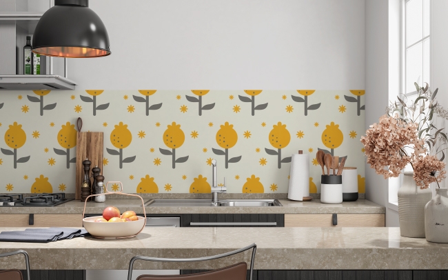Küchenrückwand Gelbe Tulpen