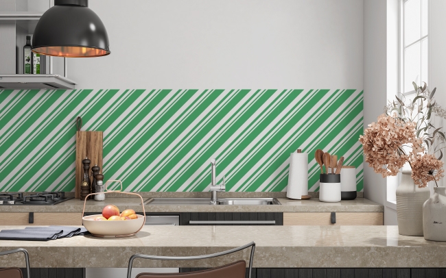 Küchenrückwand Grün Linien Verzierung