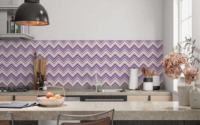 Küchenrückwand Lila Chevron