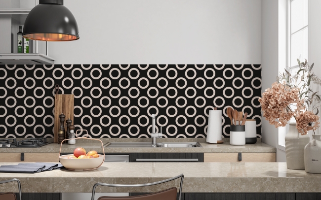 Küchenrückwand Schwarz Weiß Kreise