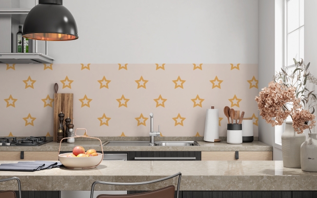 Küchenrückwand Orange Sterne