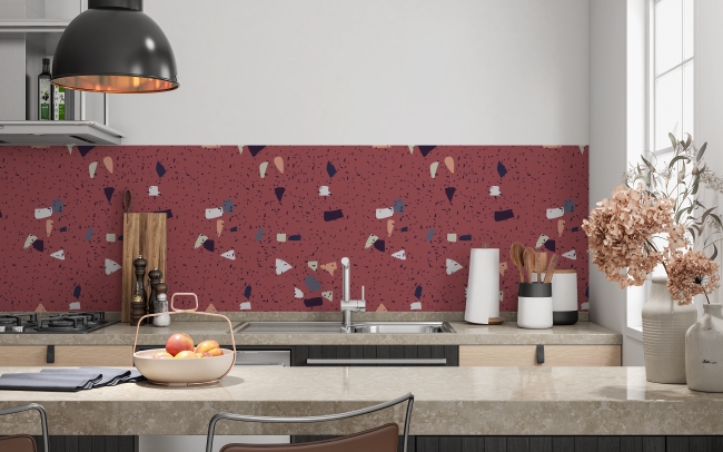 Küchenrückwand Stein Terrazzo Grafik