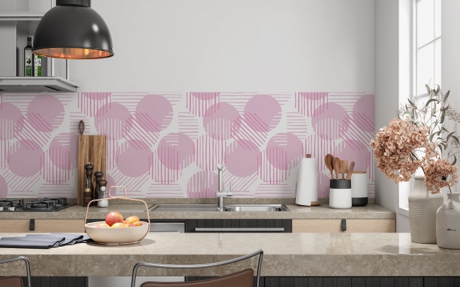 Küchenrückwand Pinke Kreis Linien