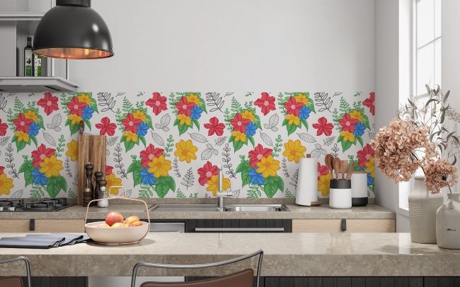 Küchenrückwand Hippie Blumen