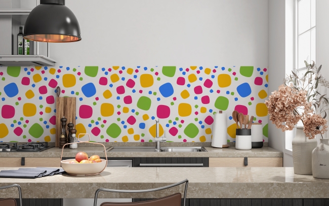 Küchenrückwand Colorful Retro Style