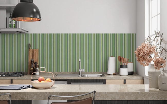 Küchenrückwand Grünfarbige Streifen