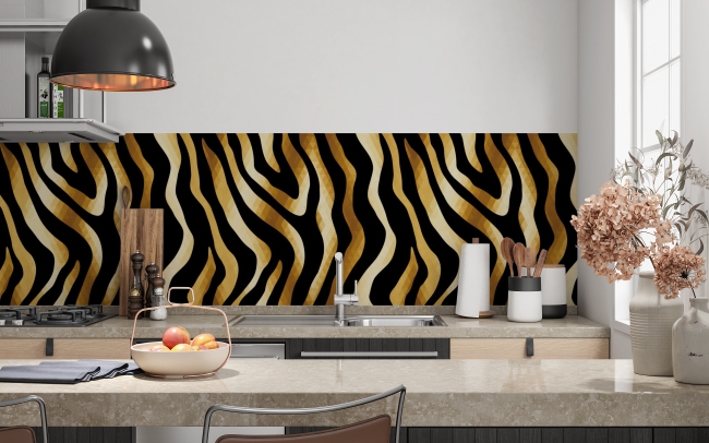 Küchenrückwand Golden Zebra Muster