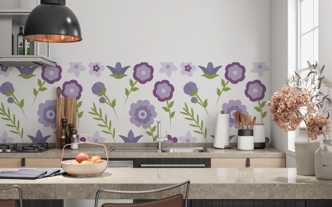 Küchenrückwand Lila Blumen