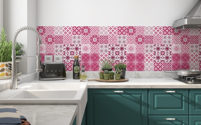 Küchenrückwand Pink Patchwork