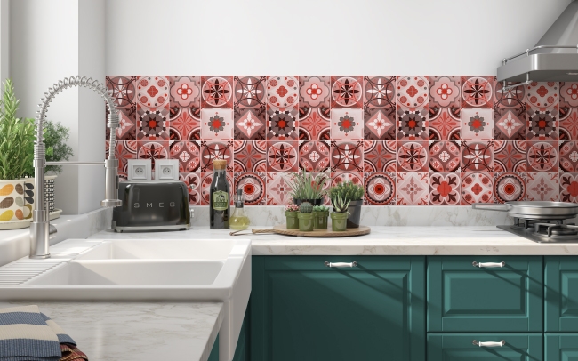 Küchenrückwand Indian Patchwork Tiles