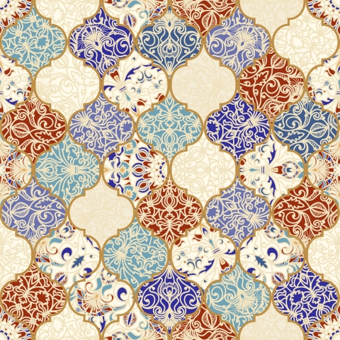 Küchenrückwand Orientalische Vierpass Muster