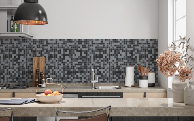 Spritzschutz Küche Dunkle Mosaikfliese