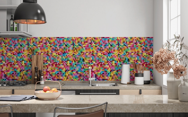 Spritzschutz Küche Bunte Mosaikfliese