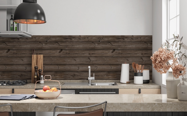 Spritzschutz Küche Rustikale Holzwand