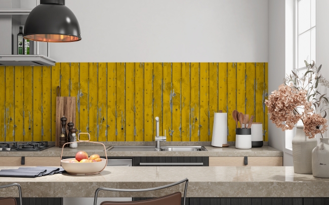 Spritzschutz Küche Gelbe Holzbalken