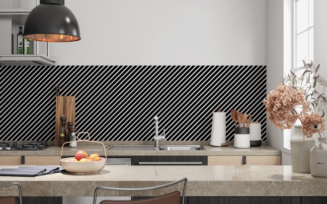 Spritzschutz Küche Schwarz Weiß Linien