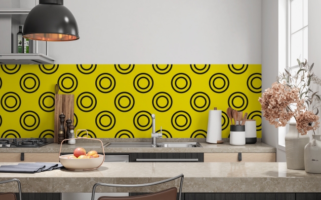Spritzschutz Küche Knall Gelbe Kreise