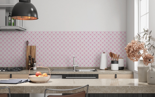 Spritzschutz Küche Pink Karo