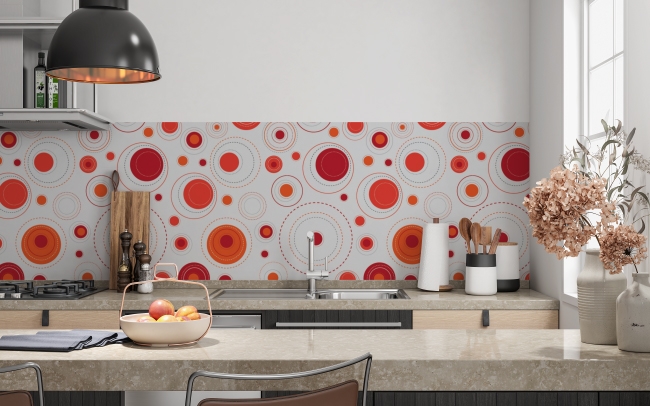 Spritzschutz Küche Illusion Rote Kreise