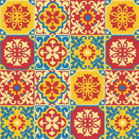 Spritzschutz Indian Tiles