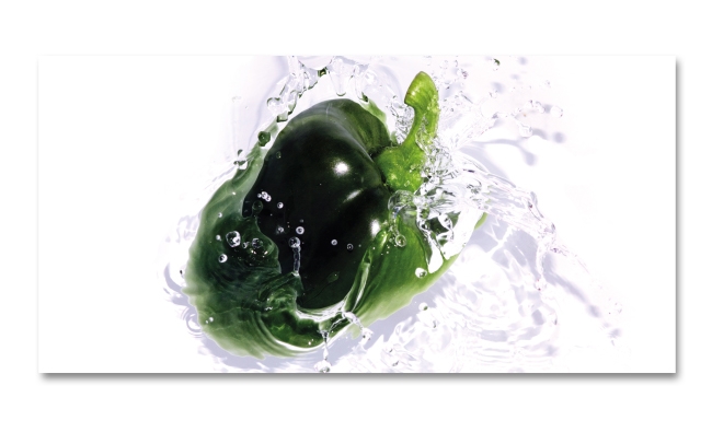Spritzschutz Küche Grüne Paprika Splash