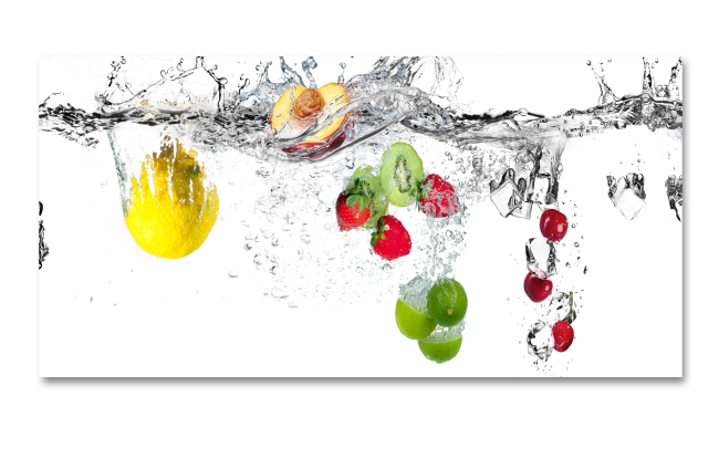 Spritzschutz Küche Obst im Wasser
