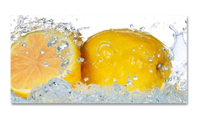 Spritzschutz Küche Zitronen Wasser Splash
