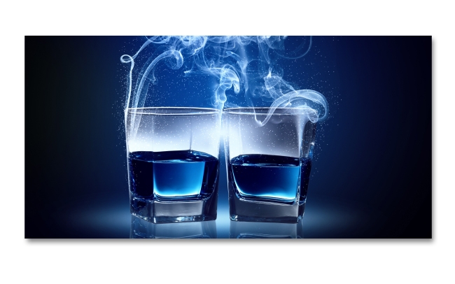 Spritzschutz Küche Blue Alkohol