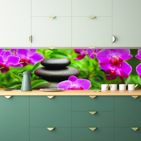 Spritzschutz Küche Wellness Orchidee