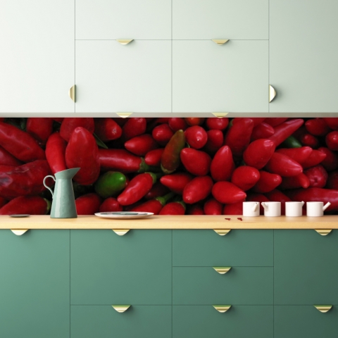 Spritzschutz Küche Rote Chilischoten