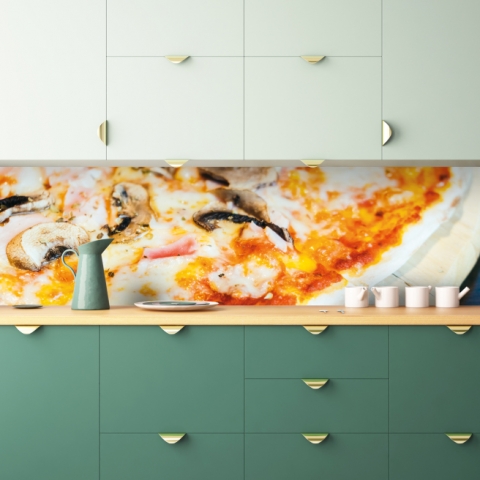 Spritzschutz Küche Pizza mit Pilze