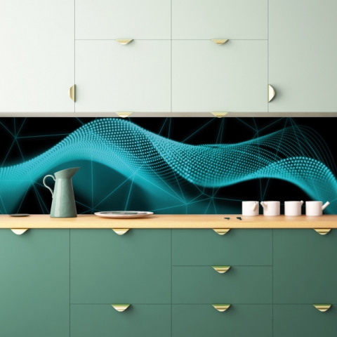 Spritzschutz Küche Wellen Abstrakt
