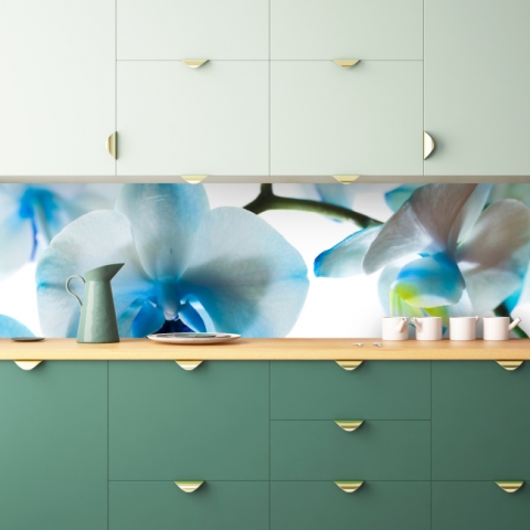 Spritzschutz Küche Blaue Orchidee