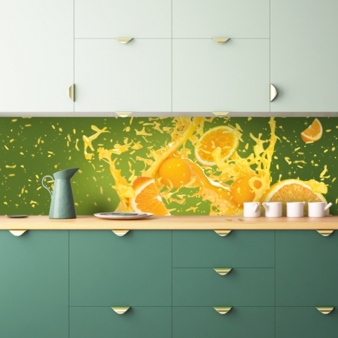 Spritzschutz Küche Orangen Splash