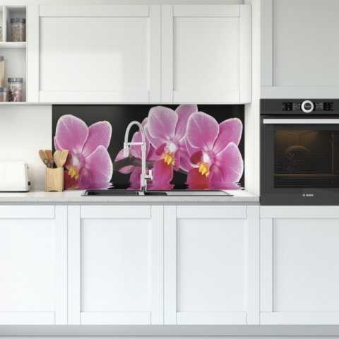 Spritzschutz Küche Exotische Orchideen
