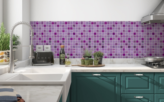 Spritzschutz Küche Purple Mosaic