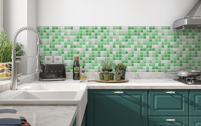 Spritzschutz Küche Mosaiksteine Grün