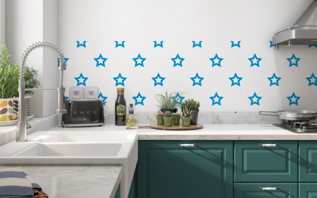 Spritzschutz Küche Blaue Sterne